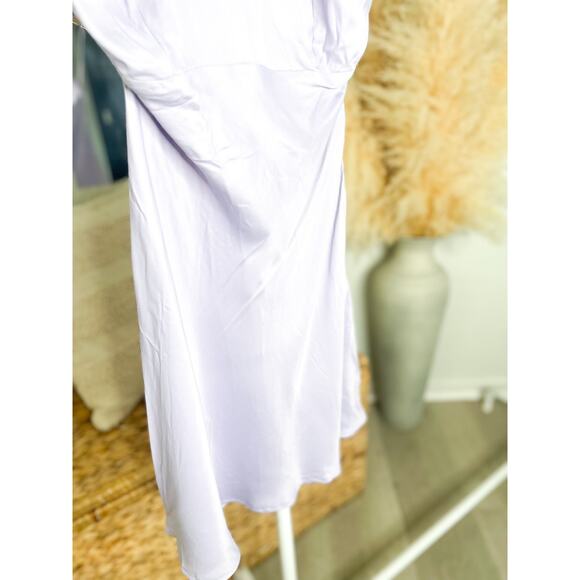 NWT Zara Mini Slip Dress Small Purple Lilac Silky Strappy Halter Open Back - Picture 7 of 11
